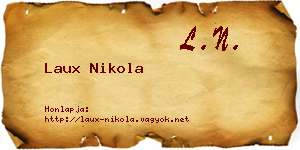 Laux Nikola névjegykártya